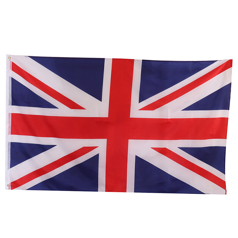 ธงโพลีเอสเตอร์ประจำชาติของสหราชอาณาจักรสำหรับตกแต่งลานขนาด90*150ซม. 5 * 3FT