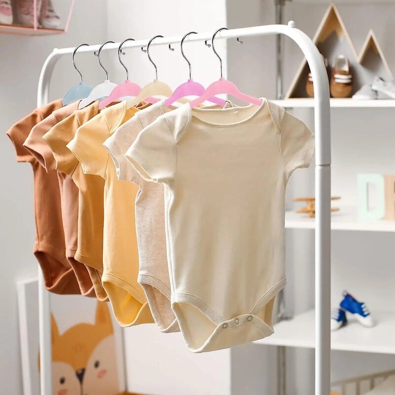 10pcs Baby Kids Velvet Hangers Non Slip Clothes Durable Newborn Space Saving Velvet Hangers Toddler Boys Girls