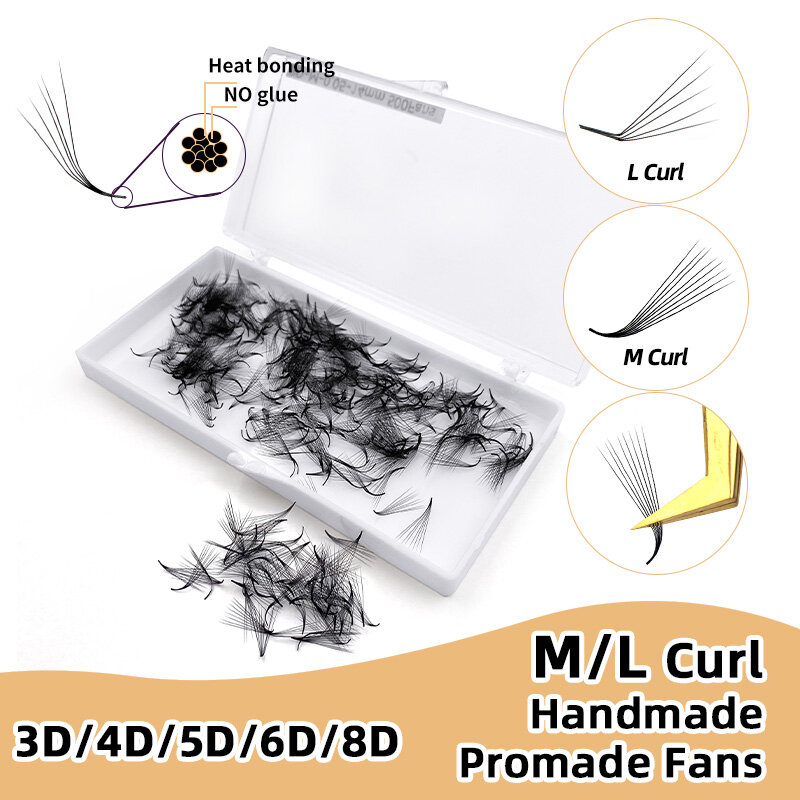 M L Special Curl 500 fan sciolti Promade Handmade Russian Volume Premade Fans 3D 4D 5D 6D 8D Extension ciglia