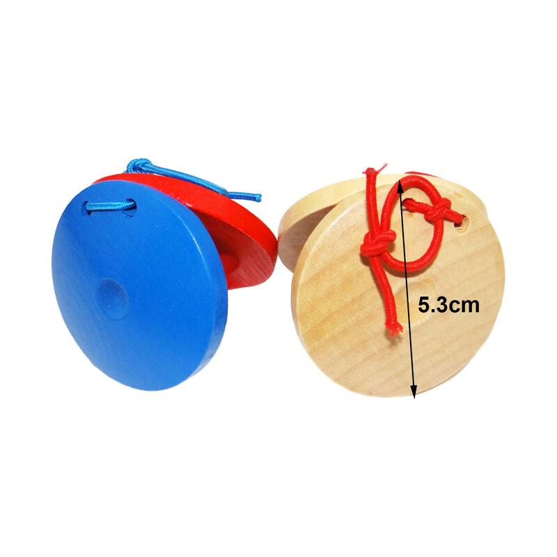 2Pcs Wooden Finger Castanets Percussion Toy for Preschool Festivals Holiday
