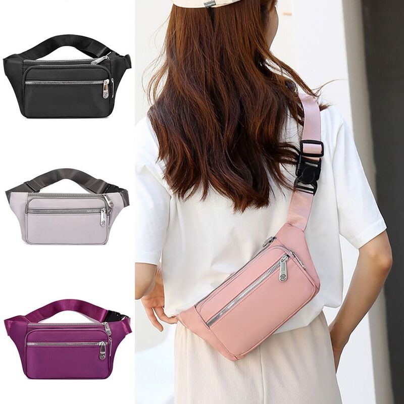 Multi-Pocket Crossbody Bag Fashion Oxford Cloth Waterproof Waist Bag Large Capacity Wallet