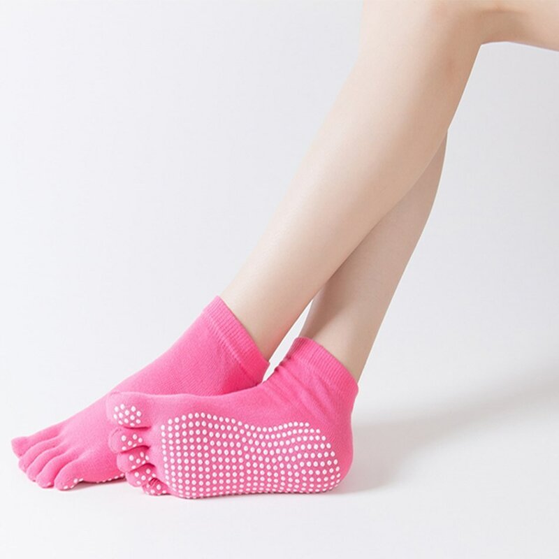 WOSWEIR 1 пара женские спортивные носки для йоги с пятью пальцами Нескользящие Женские Балетные пятки для пилатеса профессиональные фототапочки