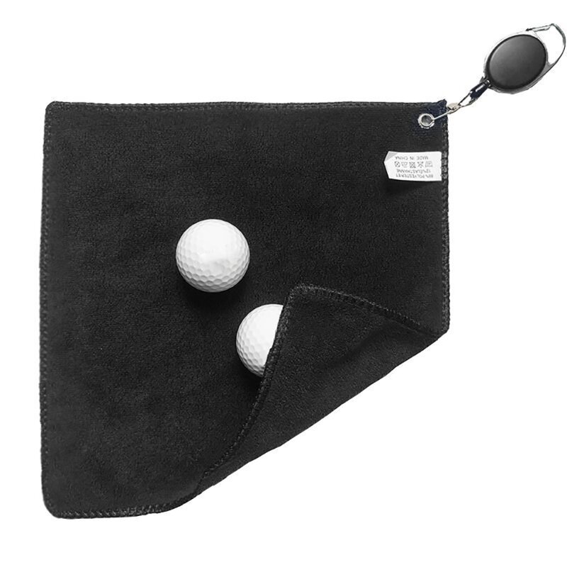 Полотенце для гольфа из микрофибры, салфетка для очистки для гольфистов, Абсорбирующая и быстросохнущая с выдвижным крючком для любителей спорта