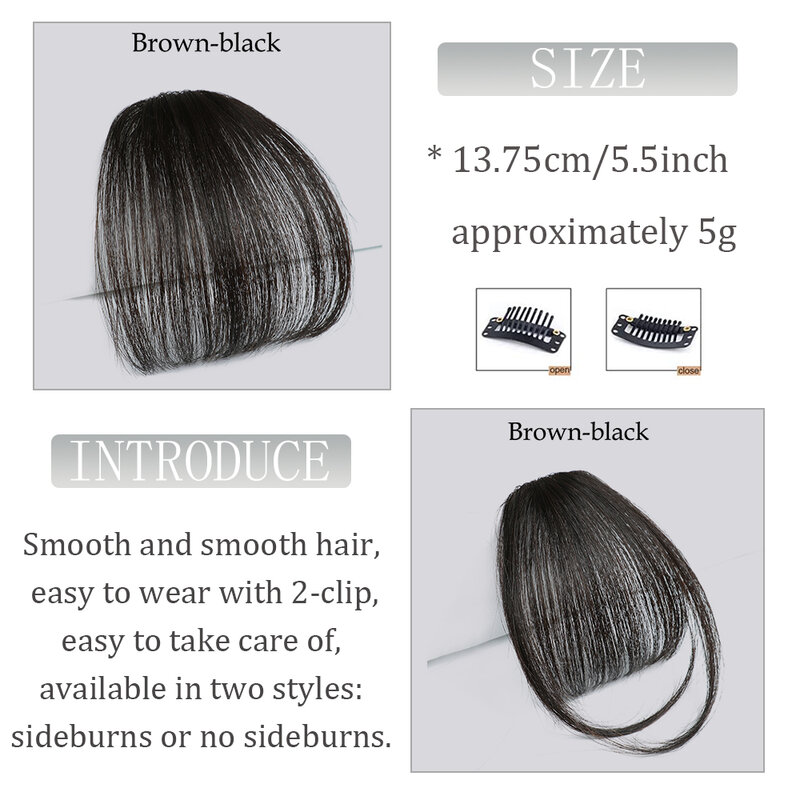 Peruca estilo francês 3D para mulheres, remendo de cabelo, bangs 3D, naturalmente fofo, leve, bloco sem costura