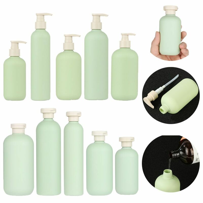 Botellas redondas a prueba de óxido para viaje, Gel de ducha para champú, loción líquida, jabón espumoso, dispensador de jabón