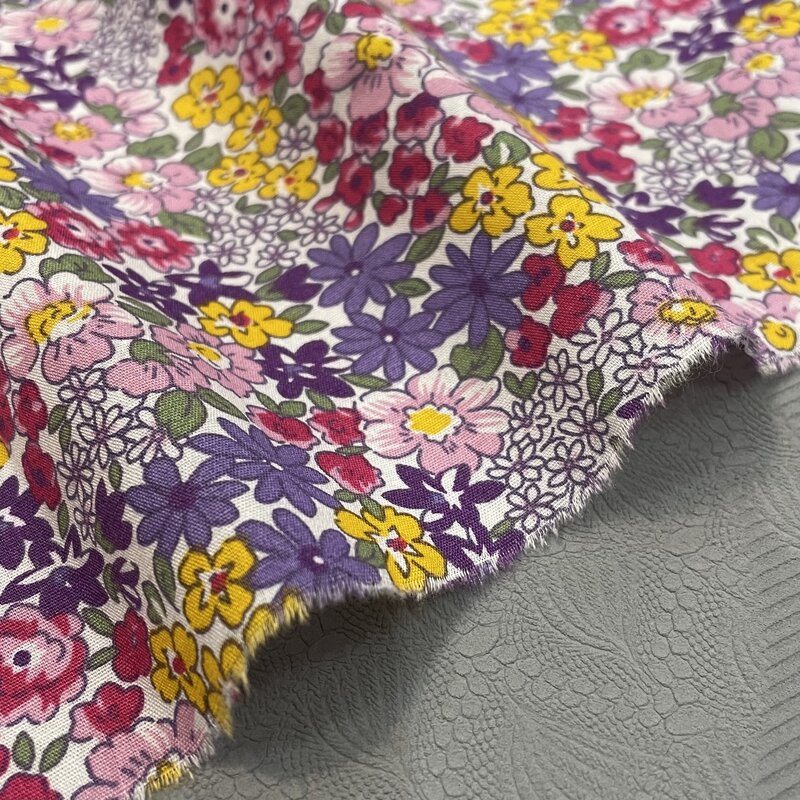 Tissu imprimé plantes florales, 100% coton, 145x50cm, utilisé pour la couture à la main, patchwork, robes et jupes pour enfants, DlY