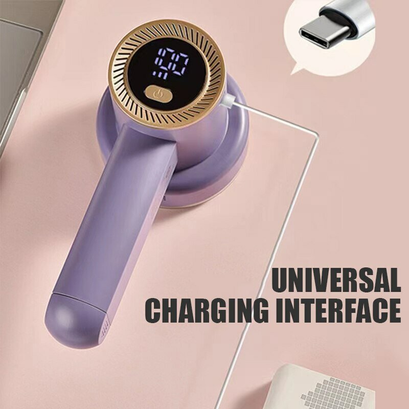 Electric Lint Remover Shaver with LED Digital Display Sweater Couch Fabric Pill Shaver for Sweater Couch Clothes Carpet
