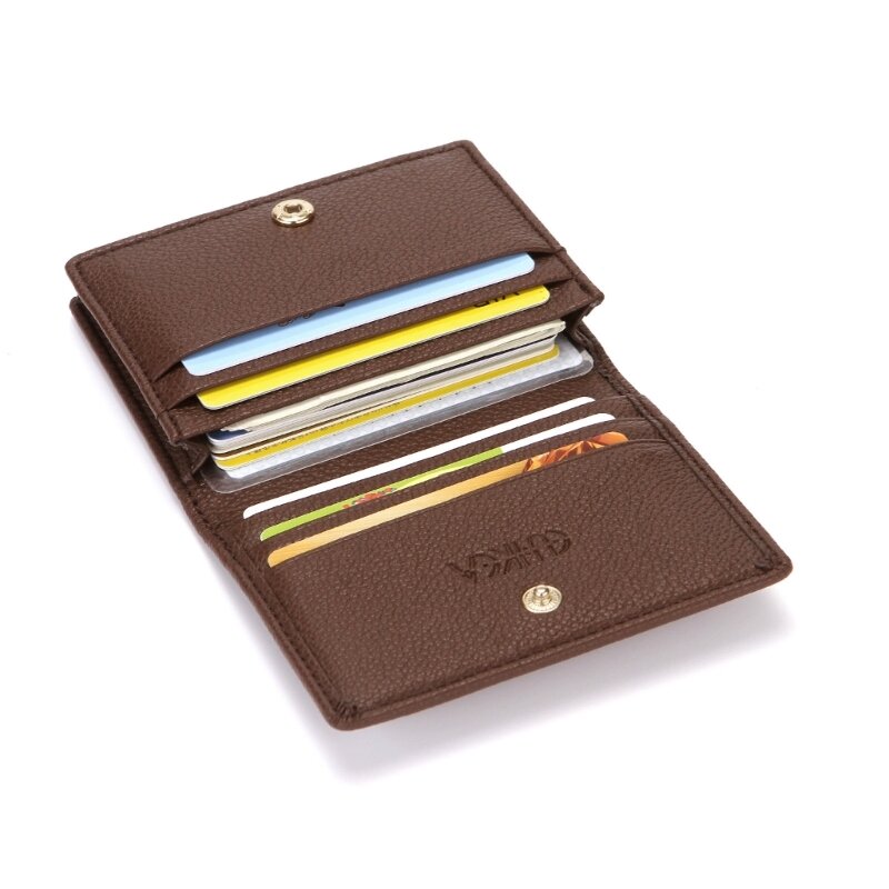 X4FF محفظة بسحاب محفظة عصرية للجنسين رفيعة من جلد البولي يوريثان، حامل بطاقة Moneybag، جيب قابل للطي