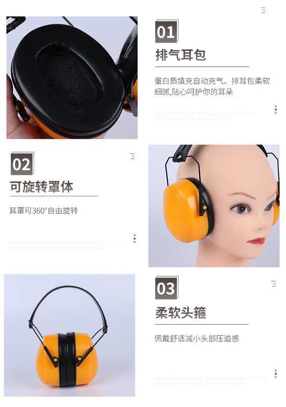 Noise Resistant Earmuffs with Adjustable Impact Resistant Foldable Protective Earplugs for Noise Reduction and Sound Insulation