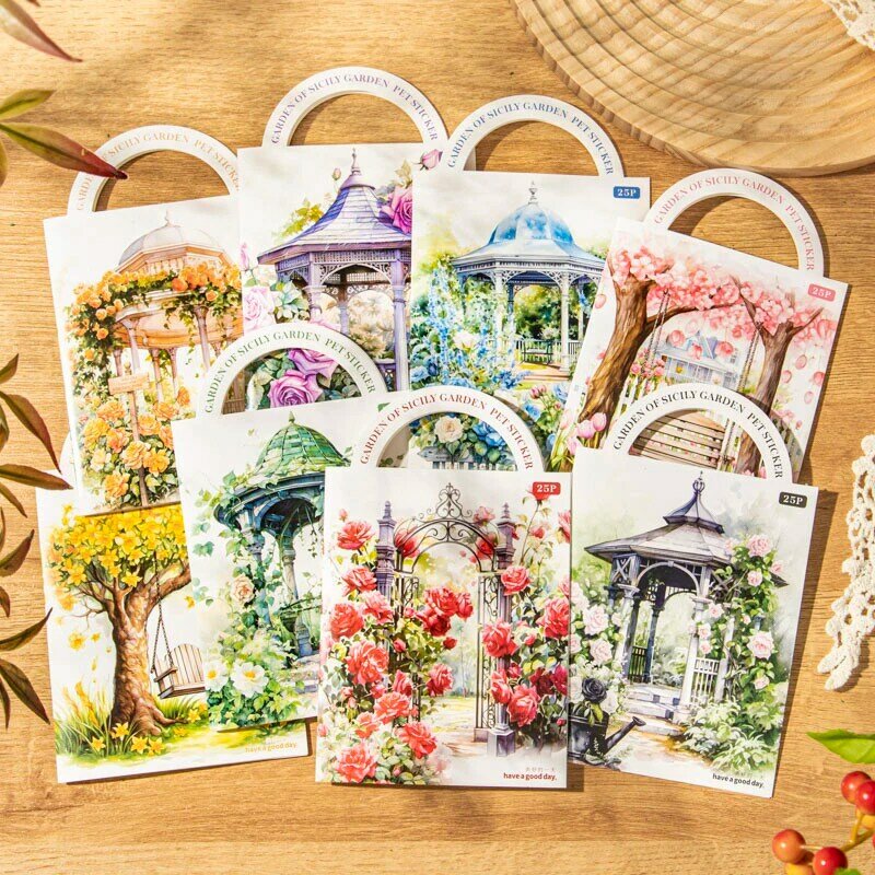 8packs/LOT The Gardens of Sicily series markers photo album decoration PET sticker