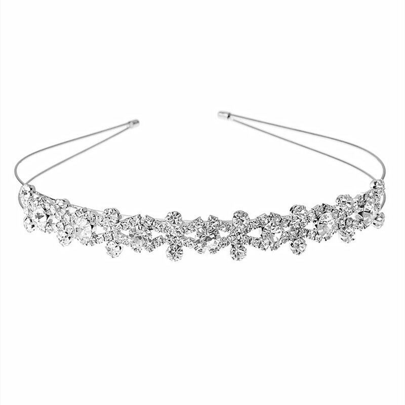 Tiara jepit rambut pengantin perhiasan pernikahan berlian imitasi lingkaran rambut pengantin kristal ornamen rambut Aksesori rambut pengantin sisir rambut