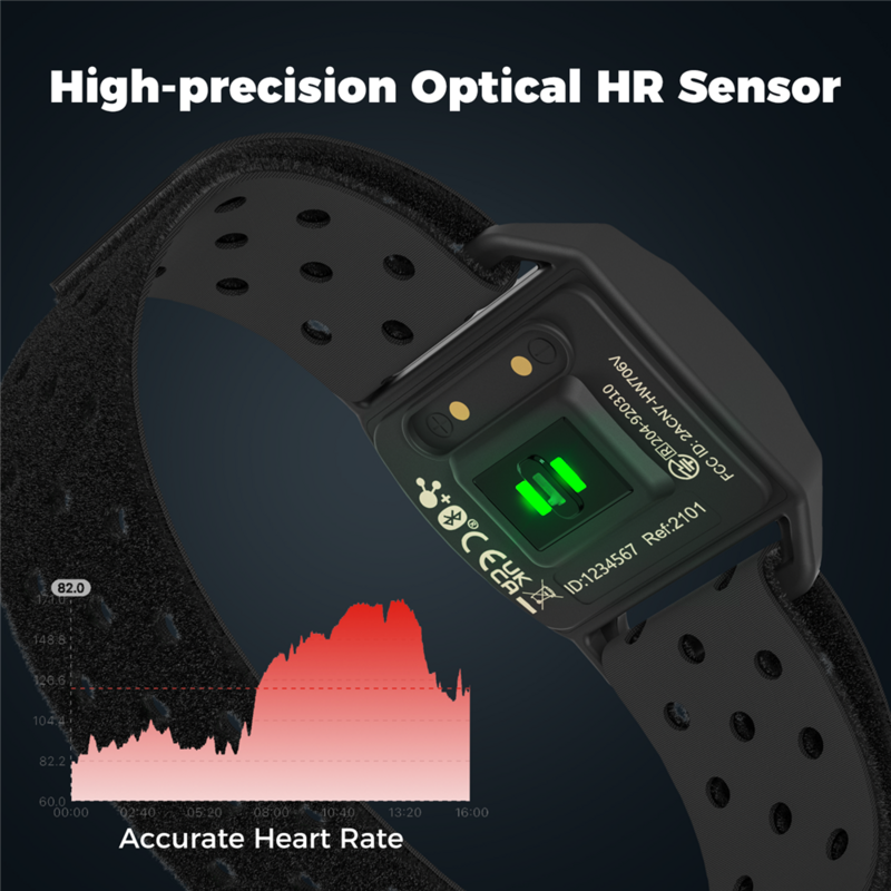 COOSPO Pulsómetros Bluetooth & Ant+ Sensor óptico de Frecuencia Cardíaca Pulsómetro Brazo para iFIT Polar Strava Wahoo Garmin