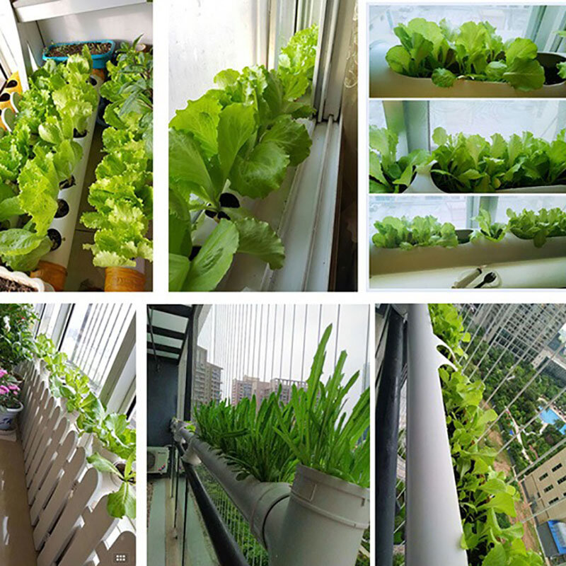 Système de plantation de fleurs en PVC T1, pot de légumes, culture du sol, équipement de jardinage vertical pour balcon, jardinière domestique