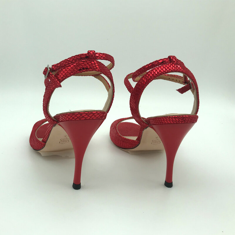 Zapatos de baile de Tango de Argentina, zapatos de fiesta, zapatos de boda, suela de cuero T62102RSL, tacón de 9cm, 7,5 cm, Envío Gratis