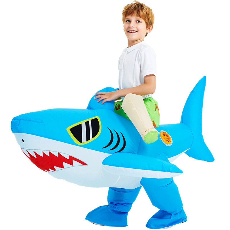 Disfraces inflables de tiburón para niños y adultos, Disfraz de Mascota de Anime, juego de rol de fantasía, fiesta de Halloween y Navidad