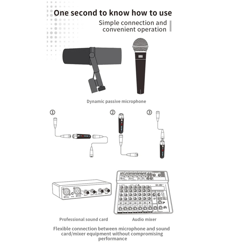 TEYUN Q2 Microphone ociamique Préamplificateur 28Db Gain ociamique Micro Amplificateur 48V Structure D.lique Q-2 pour Live