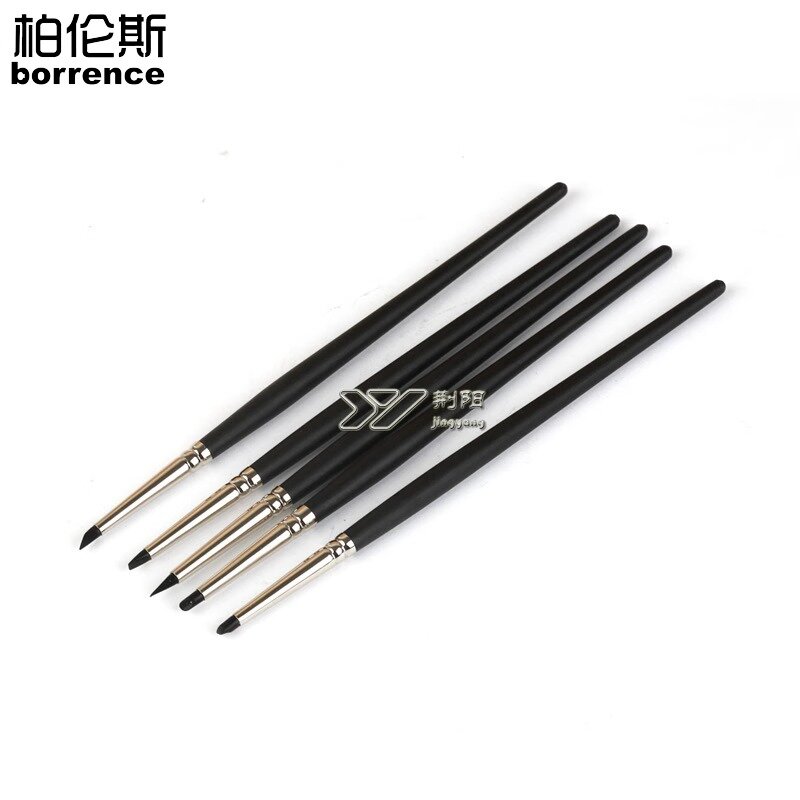 Borrence 5pc Silicone pen liquid oil painting gouache modeling highlight outline professional nail art carving embossing pen
