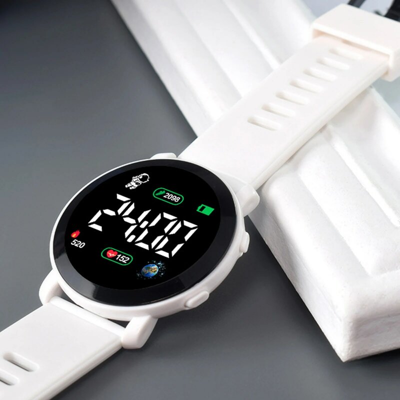 Outdoor Sports Digital Watch Round Screen Luminous Electronic Wristwatch for Outdoor Exercise Use