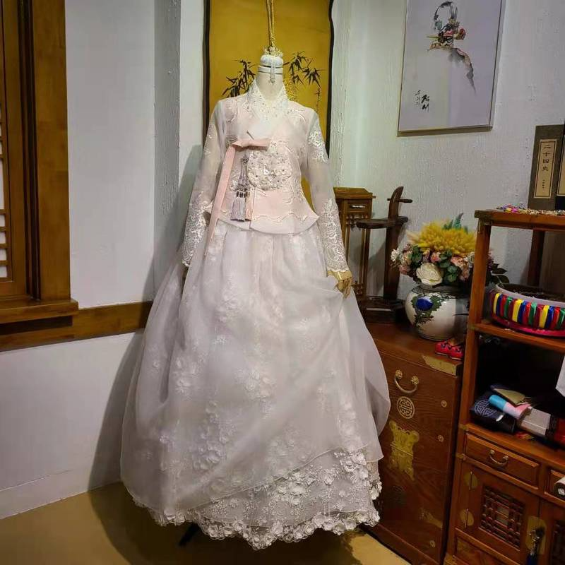 Hanbok สไตล์เกาหลีชุดเจ้าสาวงานแต่งงานงานแต่งงาน Toast Hanbok งานแต่งงานสุภาพสตรีเสื้อผ้า