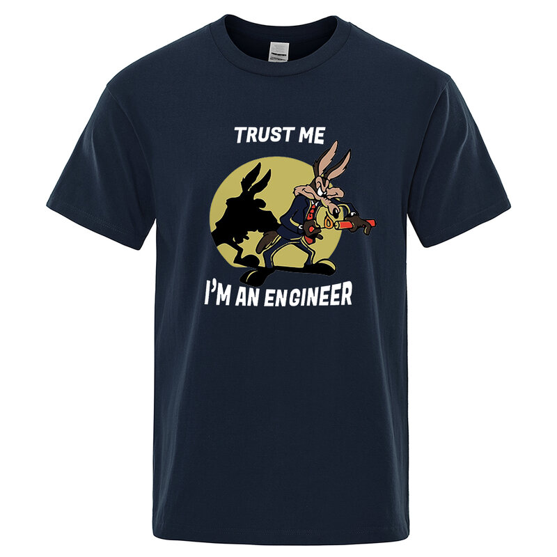 Vertrouwen Me Im Een Ingenieur T-shirt Voor Mannen Puur Katoen Vintage T-shirt Ronde Hals Techniek Tees Classic Man Kleren oversized