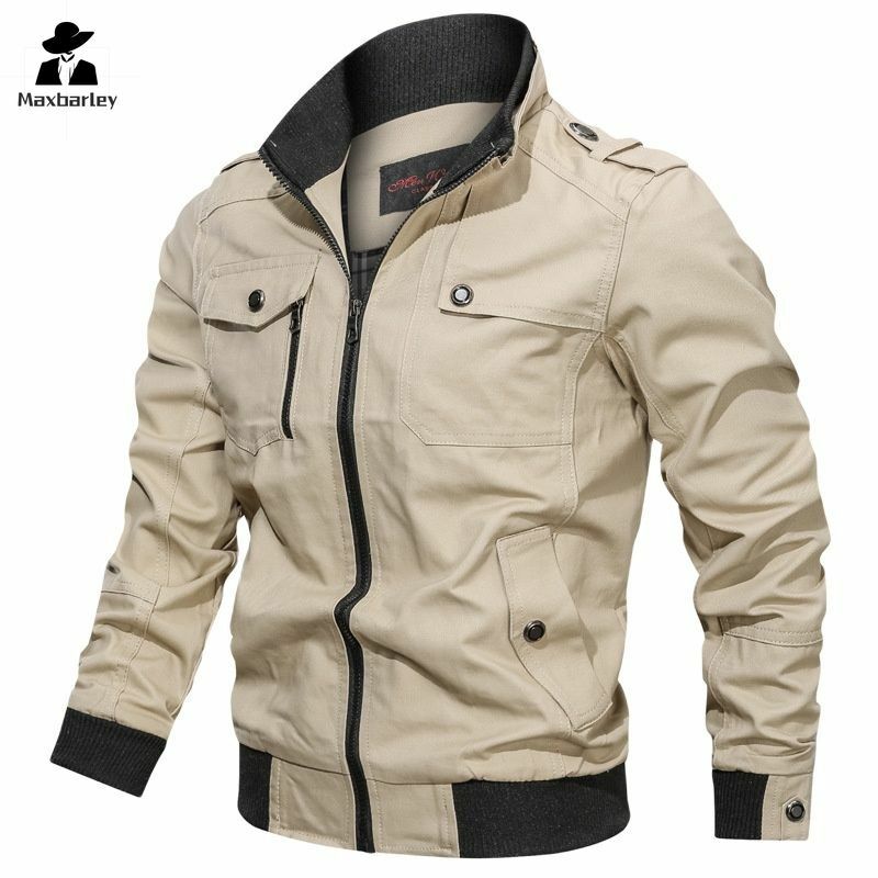 Демисезонная мужская хлопковая ветровка, куртка-бомбер, мужские тактические куртки в стиле милитари, мужская повседневная куртка-карго, мужская одежда 2024
