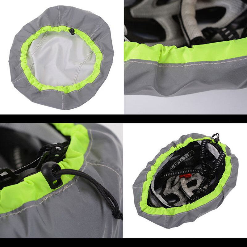 Funda impermeable para casco de bicicleta, cubierta a prueba de viento y polvo con tira reflectante para ciclismo de carretera