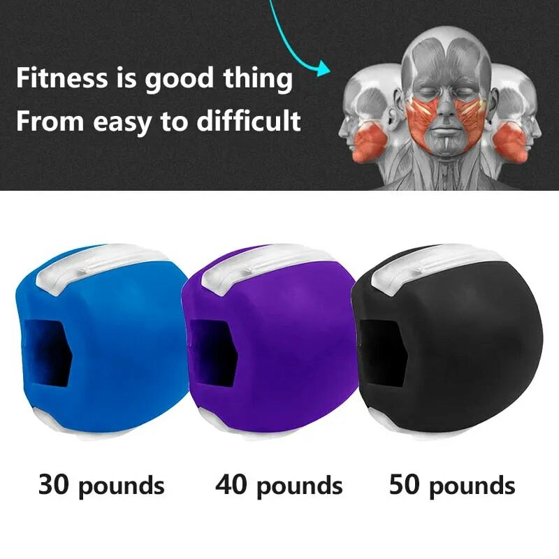Пищевой силикагелевый тренажер для мышц, Тренировка мышц, фитнес-мяч для шеи, лица, тонизирующие мышцы, лифтинг лица