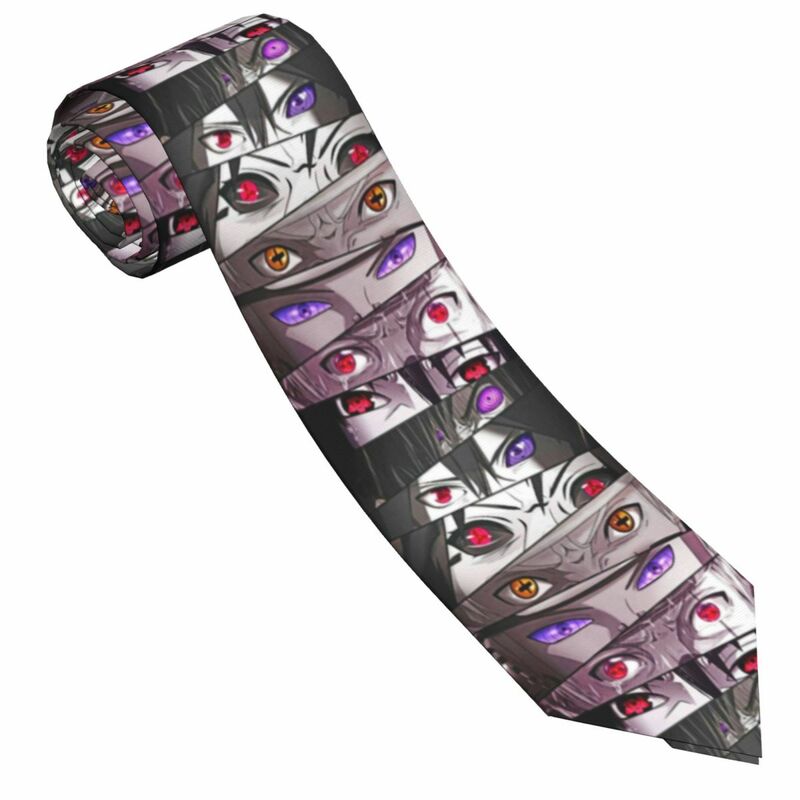 Corbata de Ojos de Anime con estampado 3D, corbatas de cuello divertidas y lindas para adultos, corbata de cuello de calidad para fiesta de boda, accesorios de corbata de diseño