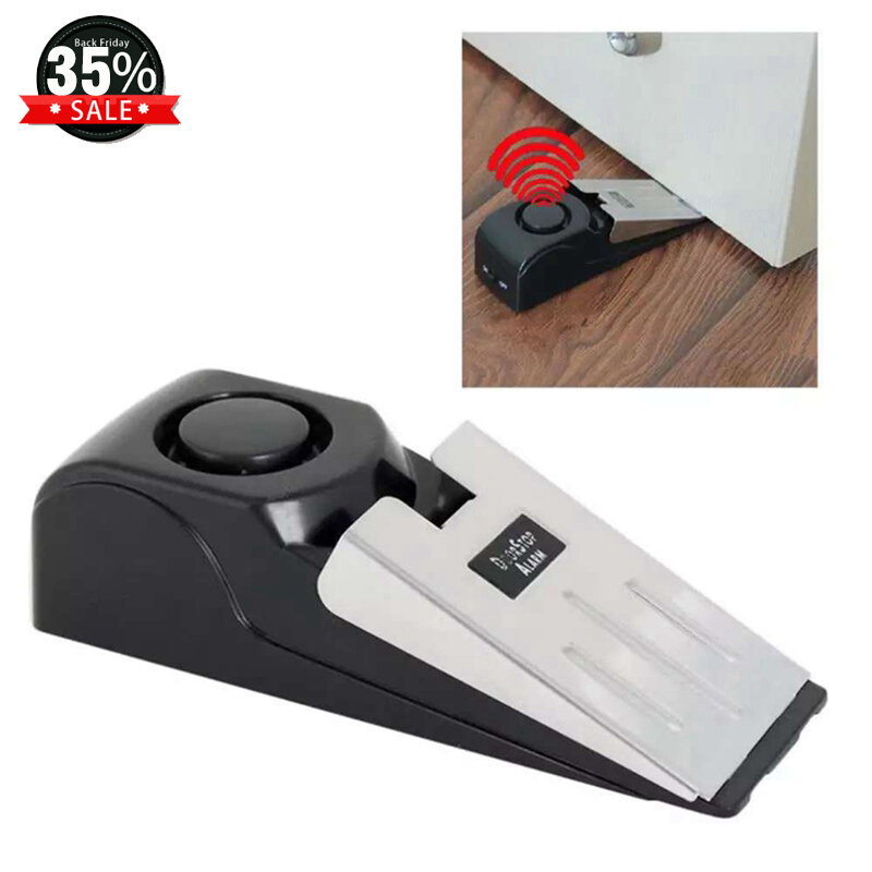 Kunci Alarm Berhenti Pintu 125dB Nirkabel Sensor Getaran Sistem Keamanan Hotel Alarm Anti-maling Penahan Pintu untuk Rumah