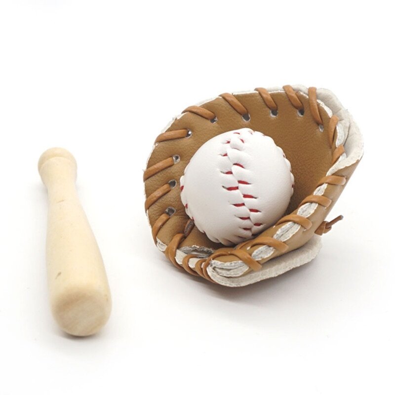 Newborn Photography Props Outdoor Baseball Softball 3-Piece Set Sports Leisure Supplies Baseball Theme for Boys Girls