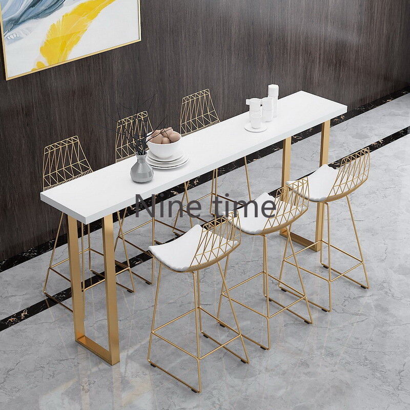 Meja Bar mewah Modern estetika Nordic meja pesta tinggi putih Bar meja dinding portabel Muebles De Cocina perabot rumah