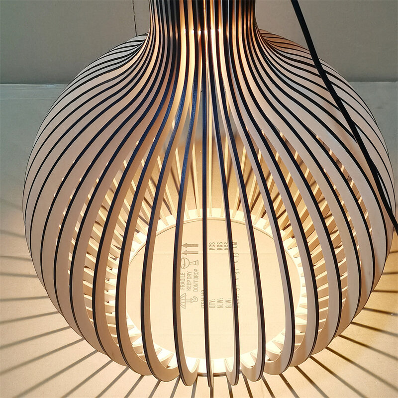 Lámpara de araña de jaula de madera Foskarini de estilo campestre moderno, diseñador holandés, luz de bambú negro, lámparas de iluminación, envío de otoño, 2024