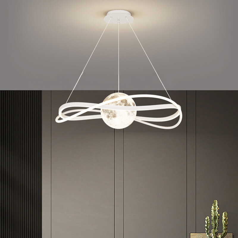 Lampes suspendues annulaires à LED minimalistes, salon nordique moderne, lustres de restaurant, lampes de table à manger, luminaires