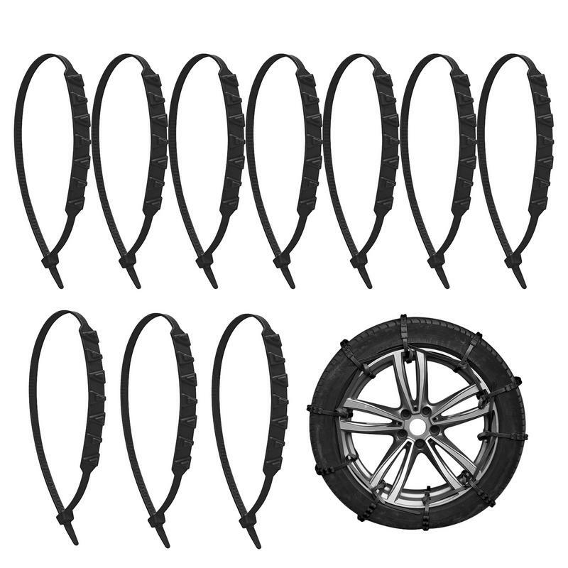 Snow Chains for Trucks Antiskid Car Motorcycle Outdoor Snow Tire 10PCS Adjustable Anti Skid Tire Chains Set Auto Accessories