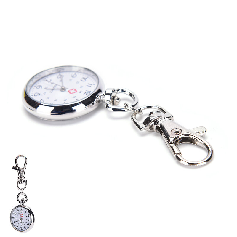 팝 스테인레스 스틸 쿼츠 포켓 시계, 귀여운 키 링 체인, 신상 선물, 1PC