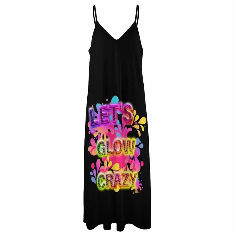 Let's Glow 여성용 민소매 드레스, 프롬 드레스, 레트로 드레스, 크레이지