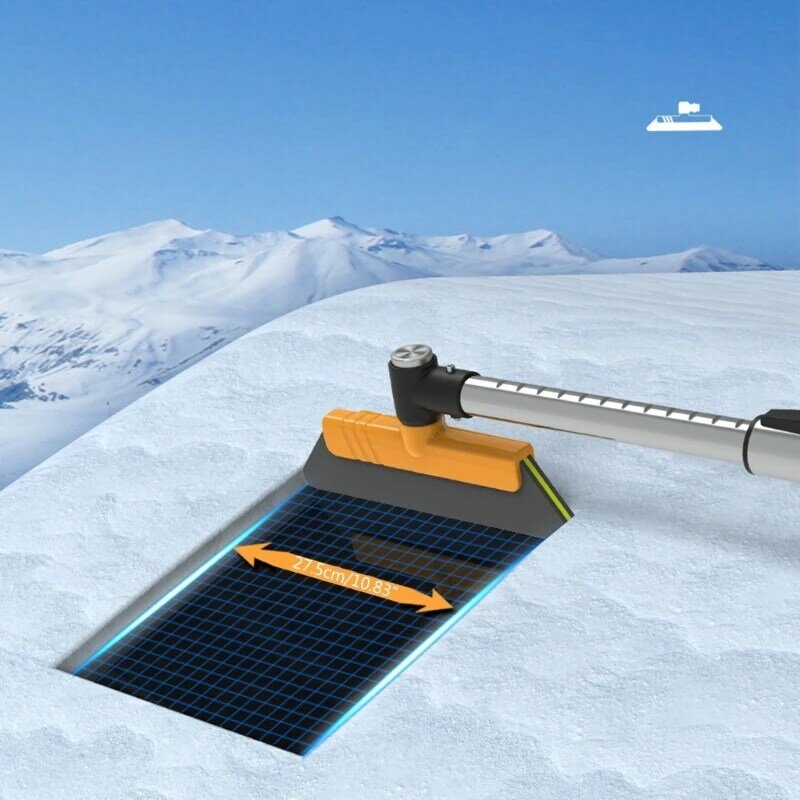 Sneeuwverwijderaar Schoon gereedschap Verstelbare uitschuifbare EVA-sneeuwschep Sneeuwverwijderingsborstel Voorruit Sneeuwbezem