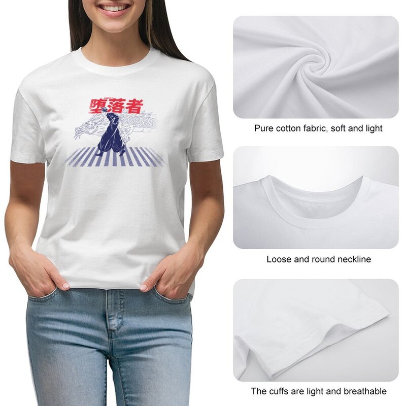 T-shirt das mulheres, roupas femininas, roupas femininas, o topo do mundo