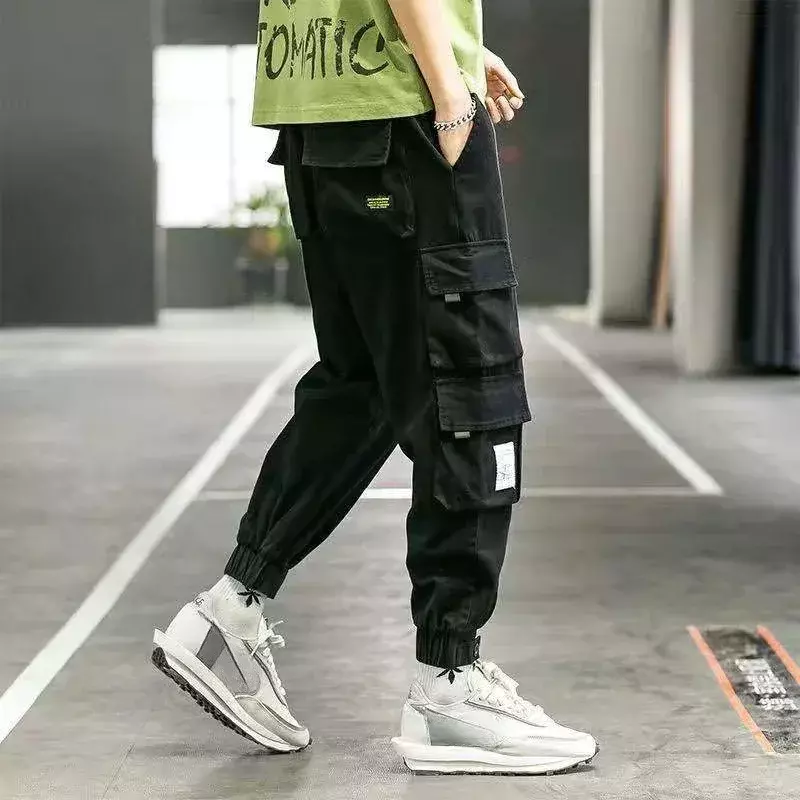 Male Trousers Multi Pocket Stacked Black Men's Cargo Pants Autumn Multipockets Harajuku Loose Clothing Luxury Aesthetic Slacks