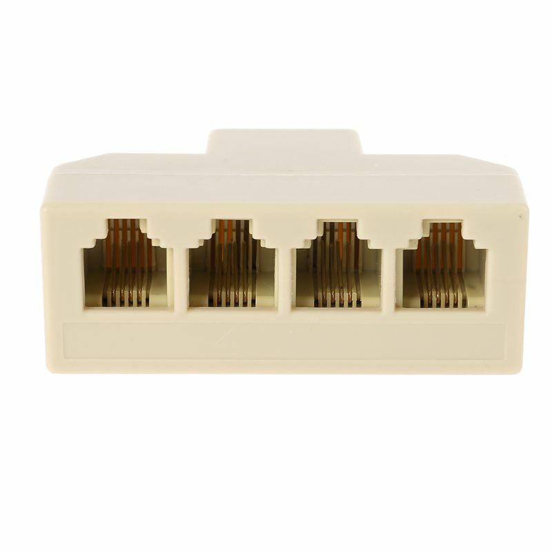 2024 New RJ11 Wall  Adapter Phone Line Splitter Wall  Plug 1 to 4 Modular Converter Adapter for Office Home Phone System
