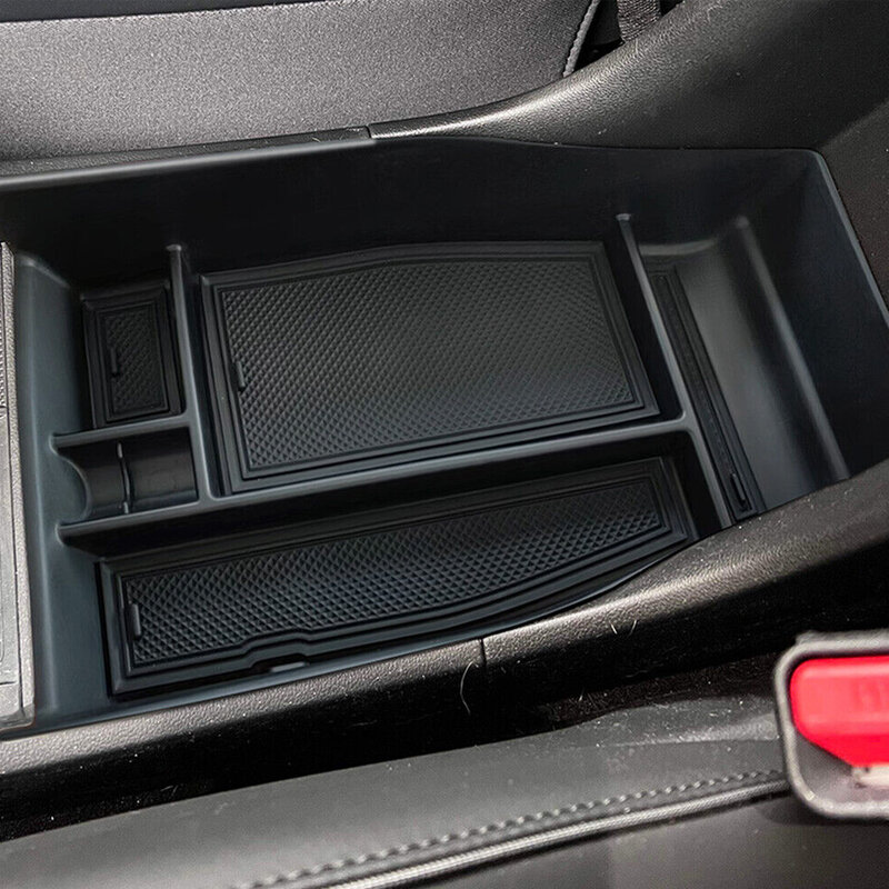 Car Center Console Armrest Organizer Tray Storage Box Holder fit for Hyundai Ioniq5 2022-2023 Black Non-slip
