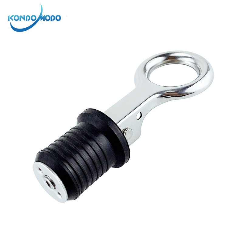 Marine Stainless Steel 304 Handle Rubber Drain Plug Snap Tight Flip Style Hull LiveWell Bilge Transom Seawall Boat Accessories