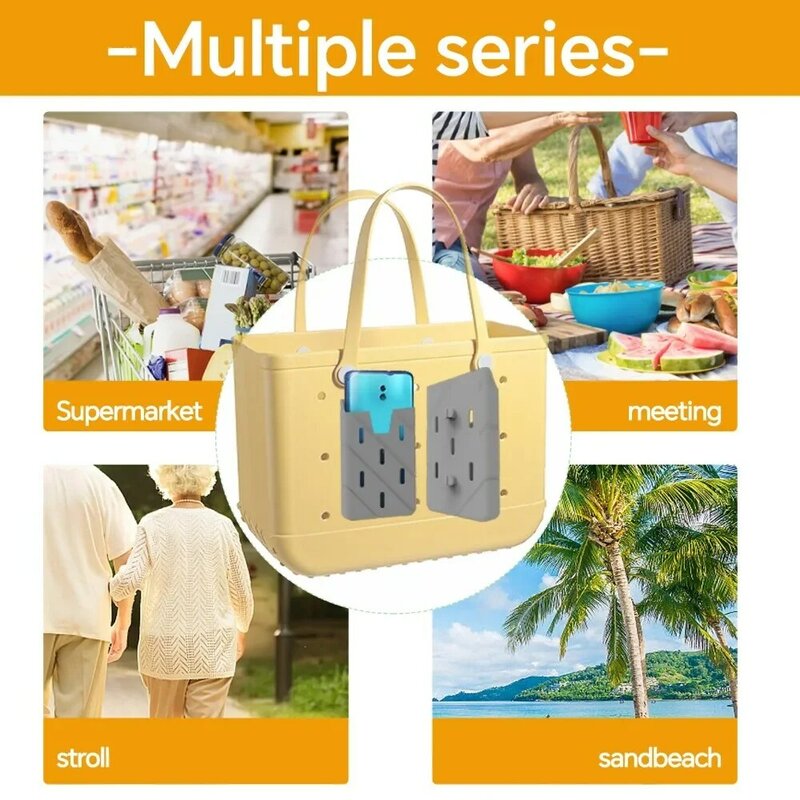 Bolsa Bogg de silicona de Color caramelo para teléfono móvil, bolsas de almacenamiento, soporte de funda de teléfono de playa Simple, accesorios compatibles con bolsa de mano de goma