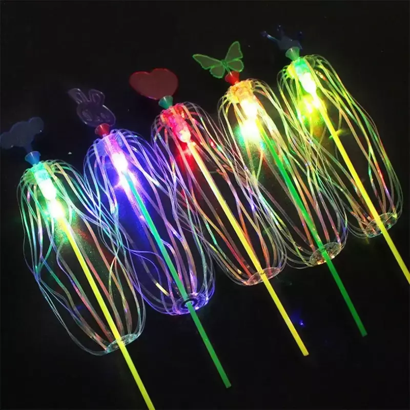 Varinha mágica do arco-íris com flor de bolha LED, luz brilhante colorida, lanterna especial, brinquedo luminoso para crianças, 1pc