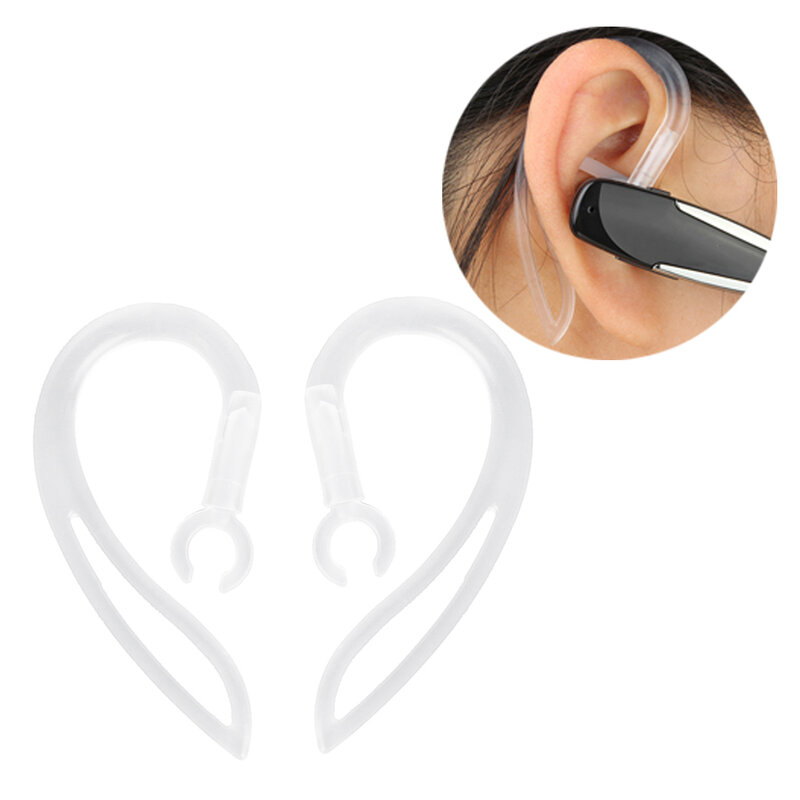 Bluetooth fones de ouvido silicone macio transparente gancho clipe laço fone de ouvido 5 6 7 8 10mm