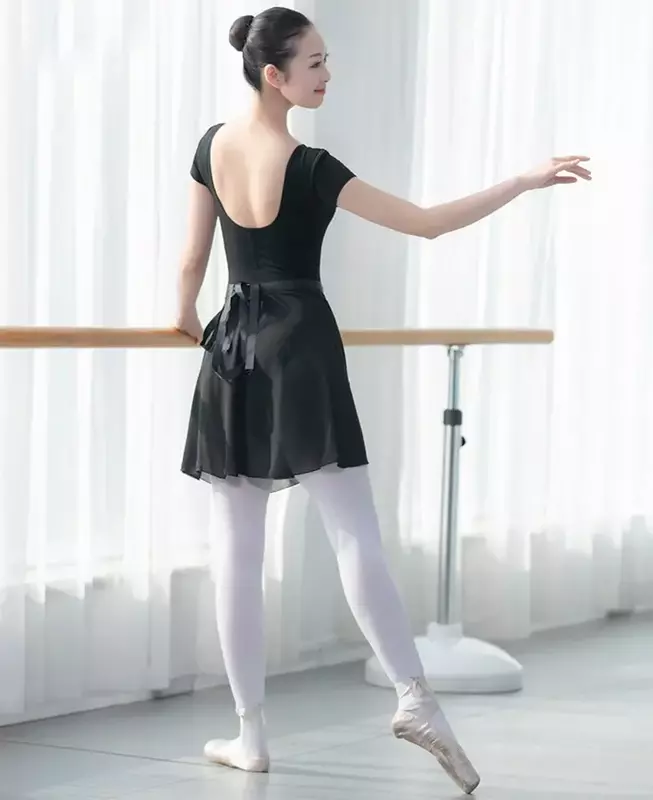 Pakaian tari balet wanita lengan pendek baju ketat hitam senam pakaian tari balerina pakaian tari wanita triko