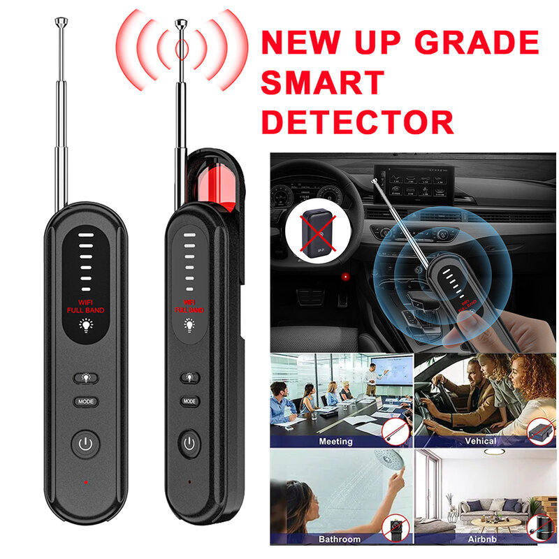 Detector de câmera escondida sem fio, Anti-Spy Car GPS Tracker, Listening Device, All Signal Scanner, Gadget Segurança para Casa, Bug RF, T01