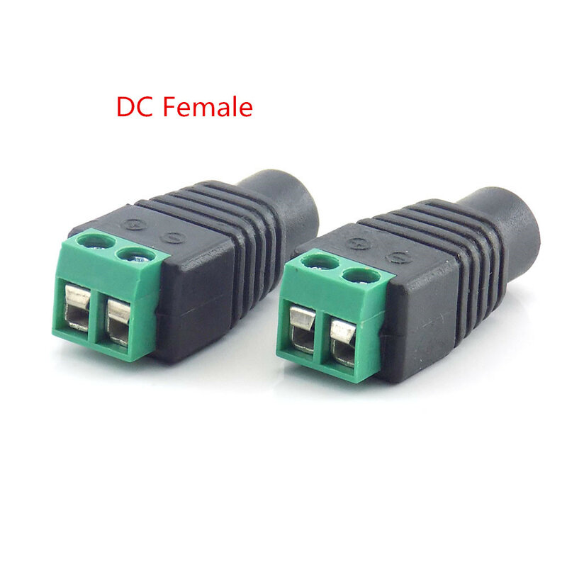 DC macho e fêmea Plug BNC macho conector, CCTV DC cabo de alimentação, adaptador para LED Strip Light, 2.1x5.5mm, 12V, 1 Pc, 2 Pcs, 10Pcs