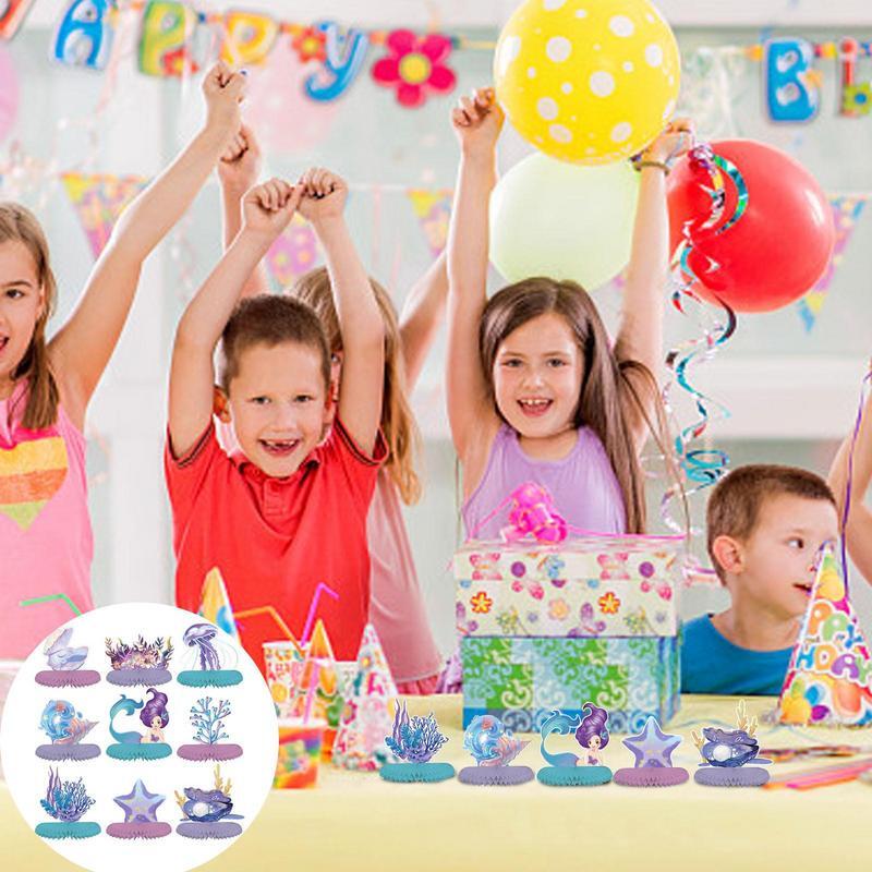 Syrenka centralny element 9 sztuk syrenka dekoracje na Baby Shower motywem oceanicznym ozdoby stołowe elementów na przyjęcie urodzinowe dziecko