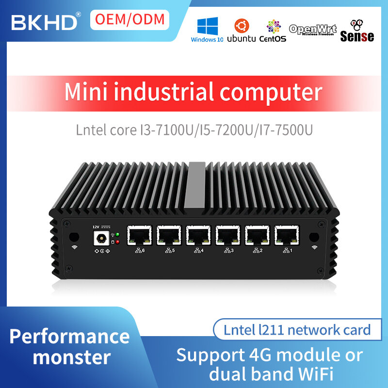 Classic Mini Gaming PC-Tel Core I3I5I7U CPU 6 Fanless Firewall VPN Soft Router แบบพกพาอุตสาหกรรมคอมพิวเตอร์ Offic